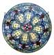 Antique Style 24 Round Stained Glass Window Hanging Panel Suncatcher