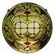 Antique Style 24 Round Stained Glass Window Hanging Panel Suncatcher