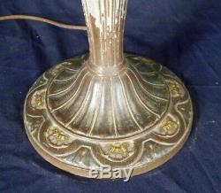 Antique Victorian Art Nouveau 6 Panel Stained Slag Glass Lamp A&r Co