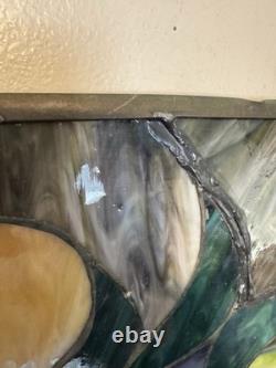 Antique Victorian Stained Glass Leaded Panel Tiffany Style Window VTG 24x24