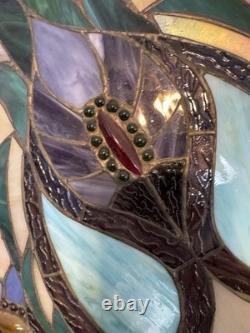 Antique Victorian Stained Glass Leaded Panel Tiffany Style Window VTG 24x24
