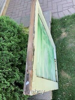 Antique Vintage Stained Glass Window Panel in Wood Frame