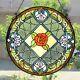 Antique Vintage Style 23 Round Stained Glass Window Hanging Panel Suncatcher