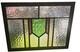 Antique Wood Framed Stained Glass Panel Wall Art Window Hanging 11.5 X 16