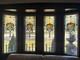 Antique vintage stained glass window panel