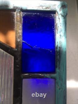 Aqua Blues Stained Glass Panel
