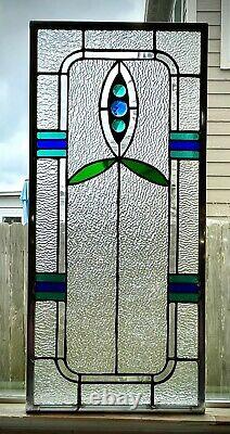 Architecture Stained Glass Window panel (11 1/8x 24 1/2)