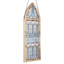 Art Deco Traditional Tulip Multicolored Stained Glass Window Panel