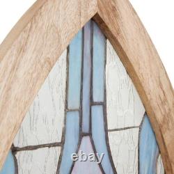 Art Deco Traditional Tulip Multicolored Stained Glass Window Panel