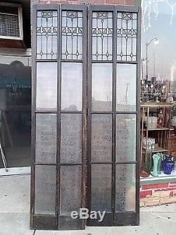 Art Nouveau Antique Victorian Stain glass art glass Panel Folding parlor doors