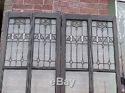 Art Nouveau Antique Victorian Stain glass art glass Panel Folding parlor doors