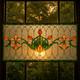 Art Nouveau Floral Stained Glass Window Panel Fleur de Lis Suncatcher 32 Inch