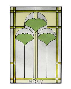 Arts and Crafts Ginkgo Stained Glass Panel