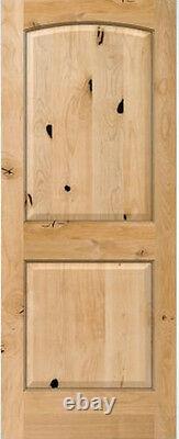 Authentic Knotty Alder 2 Panel Arch Top Solid Core Wood Doors 8'0-H x 1-3/4-TH