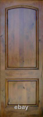 Authentic Knotty Alder 2 Panel Arch Top Solid Core Wood Doors 8'0-H x 1-3/4-TH
