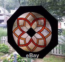 BEAUTY in TRADITION Lg. Stained Glass Window Panel (Signed and Dated)