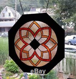 BEAUTY in TRADITION Lg. Stained Glass Window Panel (Signed and Dated)