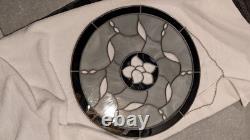 BID $165 & WIN! -LOVE SYMBOLIZED GORGEOUS! MODERN With STAIN GLASS PANEL. 21 DIA