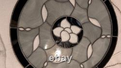 BID $165 & WIN! -LOVE SYMBOLIZED GORGEOUS! MODERN With STAIN GLASS PANEL. 21 DIA