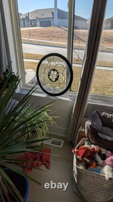 BID $165 & WIN! -LOVE SYMBOLIZED GORGEOUS! MODERN With STAIN GLASS PANEL. 21 DIA