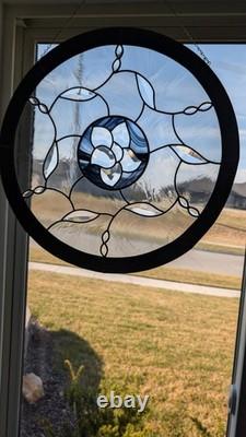 BID $165 & WIN! -LOVE SYMBOLIZED GORGEOUS! MODERN With STAIN GLASS PANEL. 21 DIA