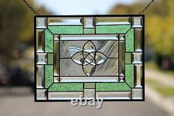 BIG BANG-Beveled Stained Glass Window Panel- Hanging 18 1/2 x 14 1/2