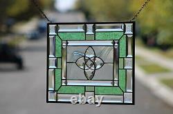 BIG BANG-Beveled Stained Glass Window Panel- Hanging 18 1/2 x 14 1/2