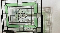 BIG BANG-Beveled Stained Glass Window Panel- Hanging 18 1/2 x 14 1/2