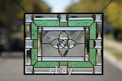 BIG BANG-Beveled Stained Glass Window Panel- Hanging 18 1/2 x 14 1/2