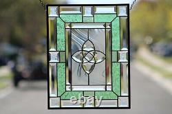 BIG BANG-Beveled Stained Glass Window Panel- Hanging 18 1/2 x 14 1/2