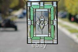 BIG BANG-Beveled Stained Glass Window Panel- Hanging 18 1/2 x 14 1/2