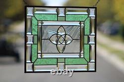 BIG BANG-Beveled Stained Glass Window Panel- Hanging 18 1/2 x 14 1/2