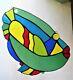 BIG KAHUNA FISH 16 x 15 bright and colorful stained glass panel