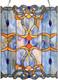 Baroque Tiffany Style Stained Glass Window Panel, Blue, 17 x 22