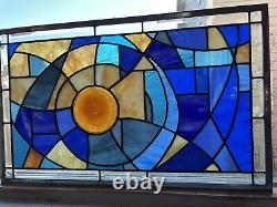 Beachy Keen-Stained Glass Window Panel 22 1/2 x 13 1/2 Free Shipping