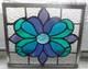 Beautiful 9 x 8 Flower Pattern Handmade Leaded Stained Glass Panel with Chain