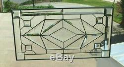 Beautiful All Clear Modern Beveled Stained glass Transom Window Panel