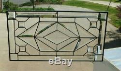 Beautiful All Clear Modern Beveled Stained glass Transom Window Panel