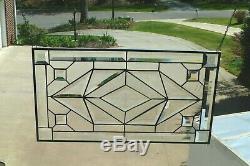Beautiful All Clear Modern Beveled Stained glass Transom Window Panel