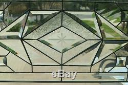 Beautiful All Clear Modern Beveled Stained glass Transom Window Panel