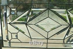 Beautiful All Clear Modern Beveled Stained glass Transom Window Panel