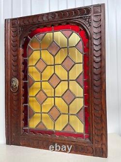 Beautiful Antique Stained Glass door panel (1)