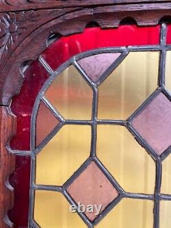 Beautiful Antique Stained Glass door panel (1)