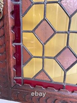 Beautiful Antique Stained Glass door panel (1)