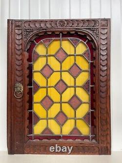 Beautiful Antique Stained Glass door panel (1)