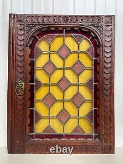 Beautiful Antique Stained Glass door panel (1)