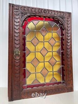 Beautiful Antique Stained Glass door panel (1)