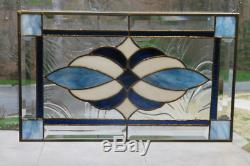 Beautiful Blue, white, navy Stained glass and Beveled Panel