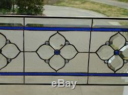 Beautiful Blues with accents! Stained Glass Beveled Window Panel- Handmade #1025