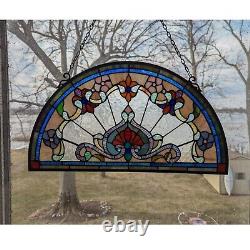 Beautiful Multicolor Stained Glass Suncatcher Window Panel 13x24